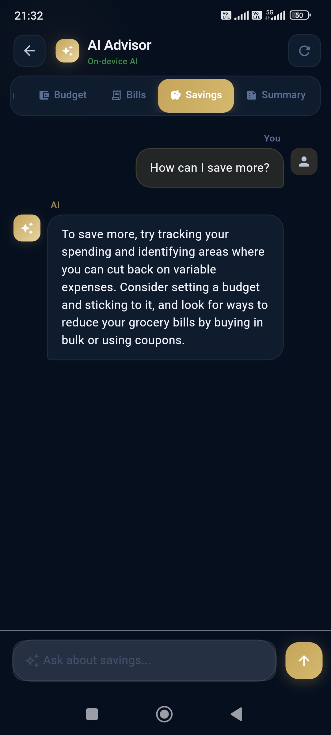 AI Advisor - Transactions